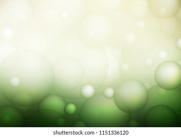 Light Green vector background with bubbles. Blurred bubbles on abstract background with colorful gradient. Completely new template for your brand book.