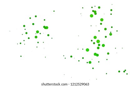 Light Green vector background with bubbles. Blurred bubbles on abstract backdrop with colorful gradient. Pattern of water, rain drops.