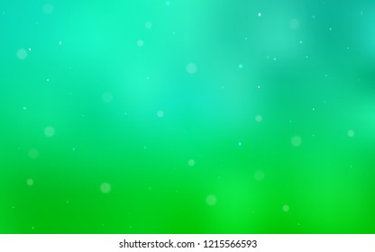 Light Green vector background with bubbles. Glitter abstract illustration with blurred drops of rain. New design for ad, poster, banner of your website.