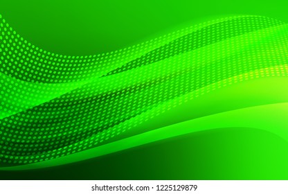 Light Green vector background with bubbles, lines. Decorative design in abstract style with triangle structure. Pattern for trendy fabric, wallpapers.
