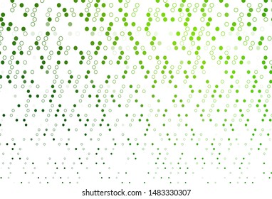 Light Green vector background with bubbles. Glitter abstract illustration with blurred drops of rain. Pattern for beautiful websites.