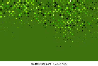 Light Green vector background with bubbles. Glitter abstract illustration with blurred drops of rain. Pattern for ads, booklets.