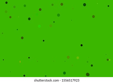 Light Green vector background with bubbles. Blurred bubbles on abstract background with colorful gradient. Template for your brand book.