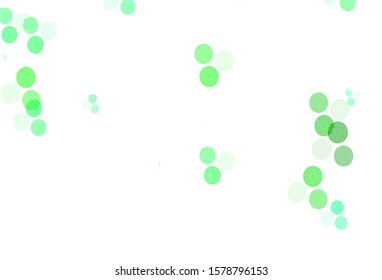 Light Green vector background with bubbles. Blurred decorative design in abstract style with bubbles. Design for poster, banner of websites.