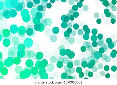 Light Green vector background with bubbles. Illustration with set of shining colorful abstract circles. Design for poster, banner of websites.