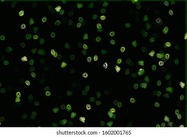 Light Green vector background with bubbles. Glitter abstract illustration with blurred drops of rain. Pattern of water, rain drops.