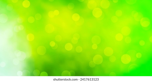 Light Green vector background with bubbles. Modern abstract illustration with colorful circle shapes. Pattern for booklets, leaflets.