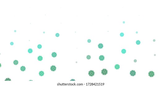 Light green vector background with christmas snowflakes. Smart geometrical abstract illustration with ice, snow. Xmas design for business.