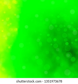 Light Green vector background with circles. Abstract colorful disks on simple gradient background. Pattern for business ads.