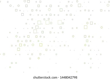 Light Green vector background with circles, rectangles. Glitter abstract illustration with cubes, circles. Template for your brand book.