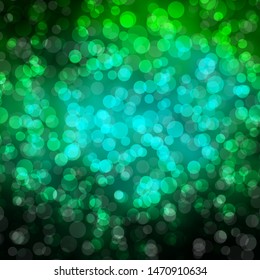 Light Green vector background with circles. Abstract decorative design in gradient style with bubbles. New template for your brand book.