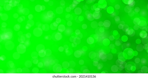 Light Green vector background with circles. Abstract decorative design in gradient style with bubbles. New template for your brand book.