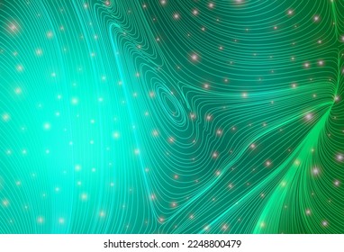 Light Green vector background with circles, curve lines. Abstract illustration with gradient geometric forms. Wallpaper for a cell phone.