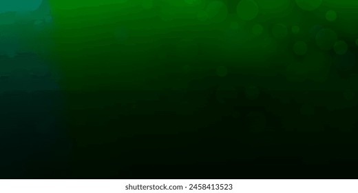 Fondo de Vector verde claro con círculos. Ilustración abstracta brillante con gotas de colores. Patrón para Fondos de pantalla, cortinas.