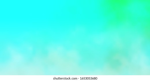 Light Green vector background with clouds. Gradient illustration with colorful sky, clouds. Template for websites.