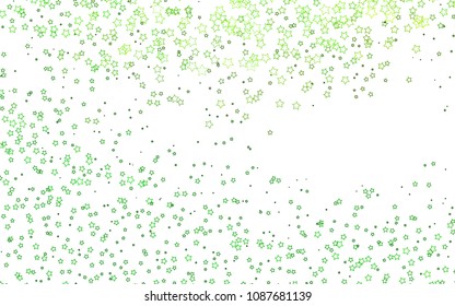 Light Green vector background with colored stars. Decorative shining illustration with stars on abstract template. Best design for your ad, poster, banner.