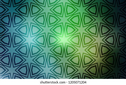 Light Green vector background with colored stars. Stars on blurred abstract background with gradient. Template for sell phone backgrounds.