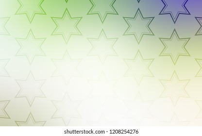 Light Green vector background with colored stars. Blurred decorative design in simple style with stars. Best design for your ad, poster, banner.