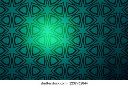 Light Green vector background with colored stars. Modern geometrical abstract illustration with stars. Template for sell phone backgrounds.