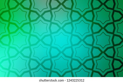 Light Green vector background with colored stars. Shining colored illustration with stars. Template for sell phone backgrounds.