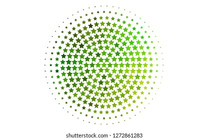 Light Green vector background with colored stars. Shining colored illustration with stars. The template can be used as a background.