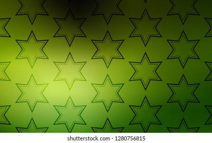 Light Green vector background with colored stars. Blurred decorative design in simple style with stars. Template for sell phone backgrounds.
