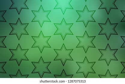 Light Green vector background with colored stars. Blurred decorative design in simple style with stars. Pattern for new year ad, booklets.