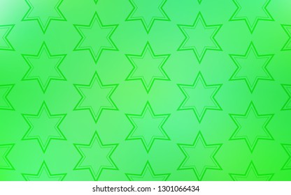 Light Green vector background with colored stars. Decorative illustration with stars on abstract template. Pattern for websites, landing pages.