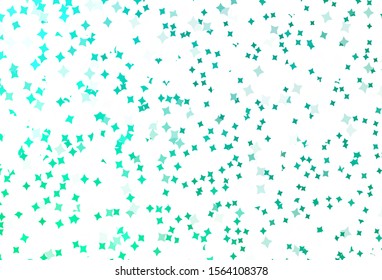 Light Green vector background with colored stars. Blurred decorative design in simple style with stars. Pattern for astronomy websites.