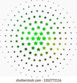 Light Green vector background with colorful stars. Colorful illustration in abstract style with gradient stars. Best design for your ad, poster, banner.