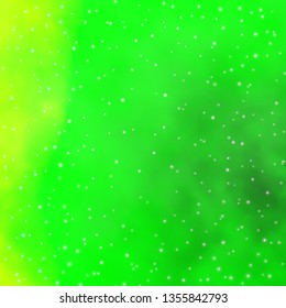 Light Green vector background with colorful stars. Modern geometric abstract illustration with stars. Best design for your ad, poster, banner.