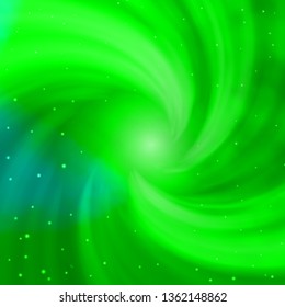 Light Green vector background with colorful stars. Colorful illustration with abstract gradient stars. Theme for cell phones.