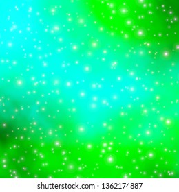 Light Green vector background with colorful stars. Modern geometric abstract illustration with stars. Pattern for wrapping gifts.