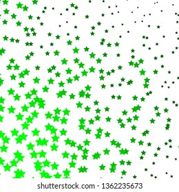 Light Green vector background with colorful stars. Shining colorful illustration with small and big stars. Best design for your ad, poster, banner.