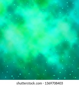 Light Green vector background with colorful stars. Colorful illustration with abstract gradient stars. Pattern for new year ad, booklets.