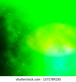 Light Green vector background with colorful stars. Shining colorful illustration with small and big stars. Best design for your ad, poster, banner.