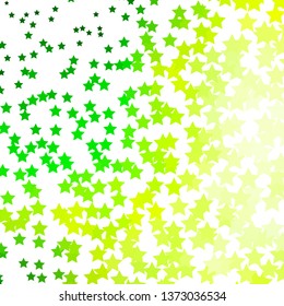 Light Green vector background with colorful stars. Colorful illustration with abstract gradient stars. Theme for cell phones.