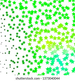 Light Green vector background with colorful stars. Decorative illustration with stars on abstract template. Pattern for wrapping gifts.