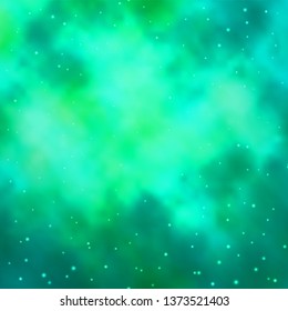 Light Green vector background with colorful stars. Colorful illustration with abstract gradient stars. Pattern for wrapping gifts.