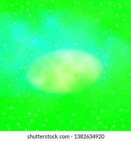 Light Green vector background with colorful stars. Colorful illustration with abstract gradient stars. Pattern for new year ad, booklets.