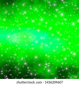 Light Green vector background with colorful stars. Modern geometric abstract illustration with stars. Best design for your ad, poster, banner.