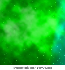 Light Green vector background with colorful stars. Colorful illustration in abstract style with gradient stars. Theme for cell phones.