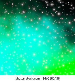 Light Green vector background with colorful stars. Decorative illustration with stars on abstract template. Pattern for wrapping gifts.
