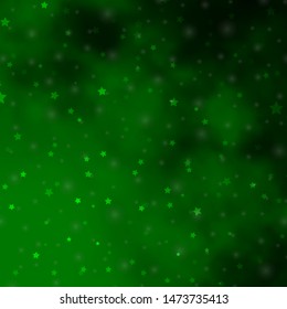 Light Green vector background with colorful stars. Blur decorative design in simple style with stars. Best design for your ad, poster, banner.