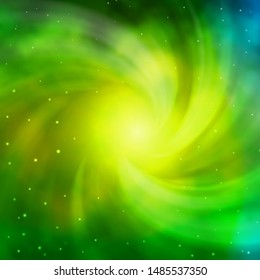 Light Green vector background with colorful stars. Modern geometric abstract illustration with stars. Design for your business promotion.