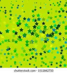 Light Green vector background with colorful stars. Modern geometric abstract illustration with stars. Best design for your ad, poster, banner.