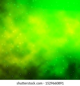 Light Green vector background with colorful stars. Shining colorful illustration with small and big stars. Pattern for new year ad, booklets.