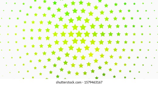 Light Green vector background with colorful stars. Modern geometric abstract illustration with stars. Theme for cell phones.