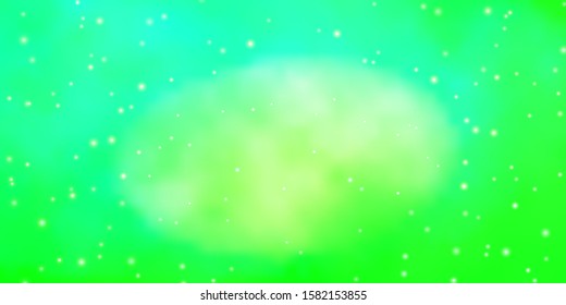 Light Green vector background with colorful stars. Colorful illustration in abstract style with gradient stars. Best design for your ad, poster, banner.
