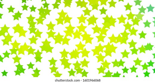 Light Green vector background with colorful stars. Modern geometric abstract illustration with stars. Best design for your ad, poster, banner.